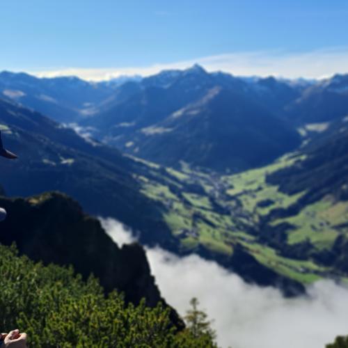 2 Schüler blicken ins Tal
